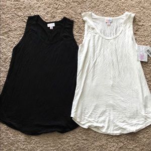 NWT White & NWOT Black Lularoe medium tank tops